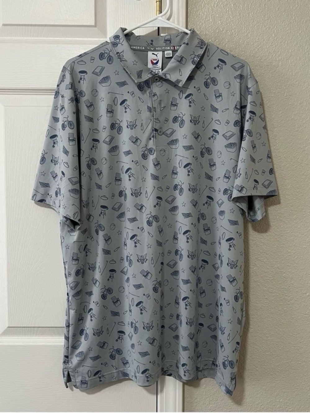 Puma Volition Block Party All Over Printed Performance Polo Men’s Large